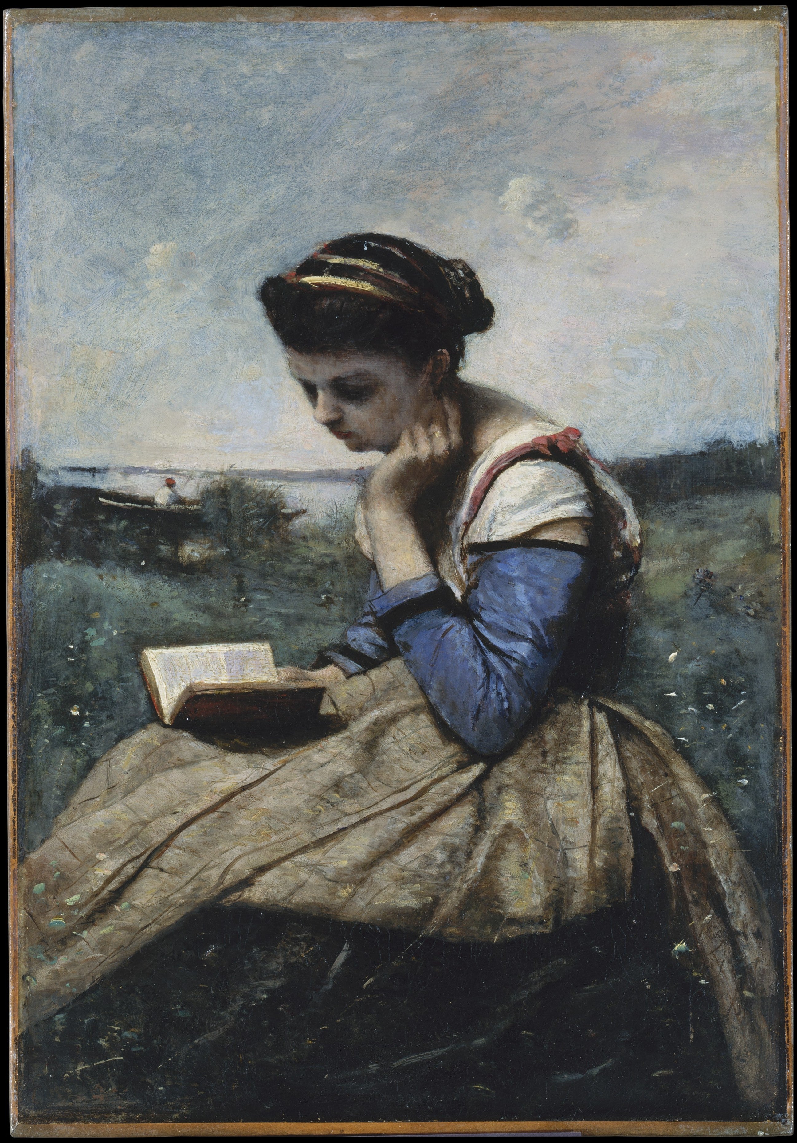 Femme lisant - Jean-Baptiste Camille Corot