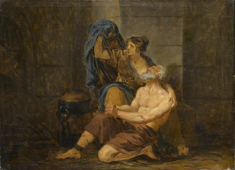 Římská charita: Cimone a jeho otec. - Jean-Baptiste Greuze