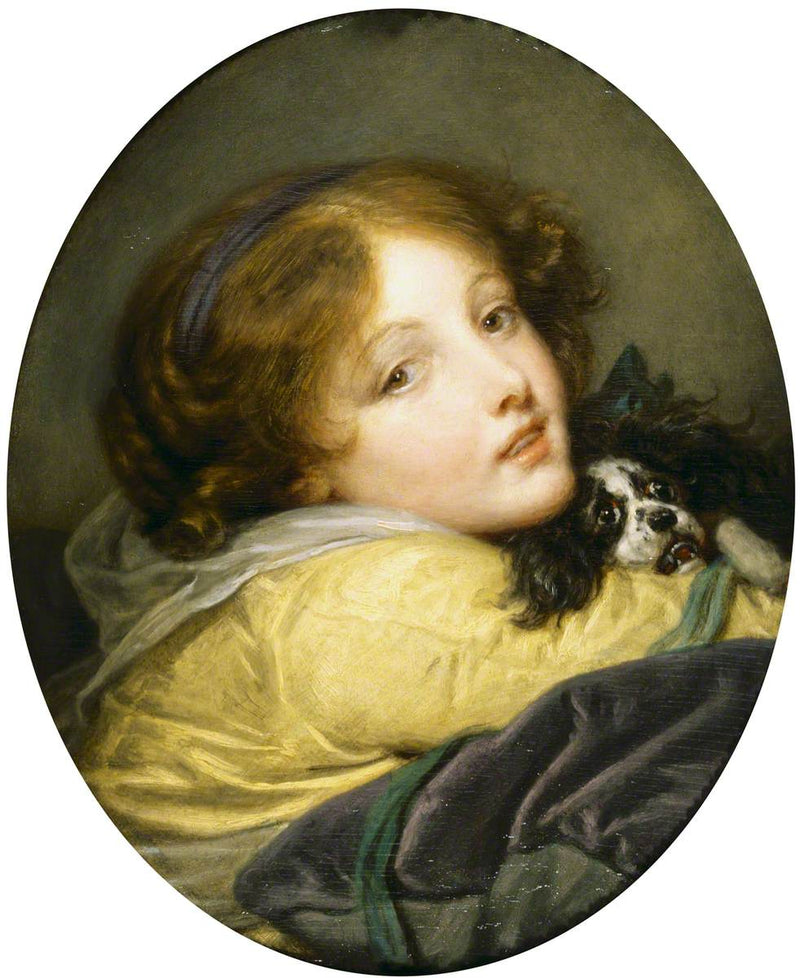 Dívka držící kokršpaněla - Jean-Baptiste Greuze