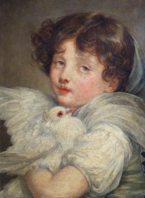 Une fille avec une colombe - Jean-Baptiste Greuze