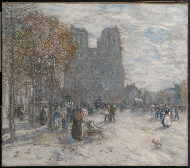 Place du Parvis, Notre-Dame, Paris - Jean-François Raffaëlli