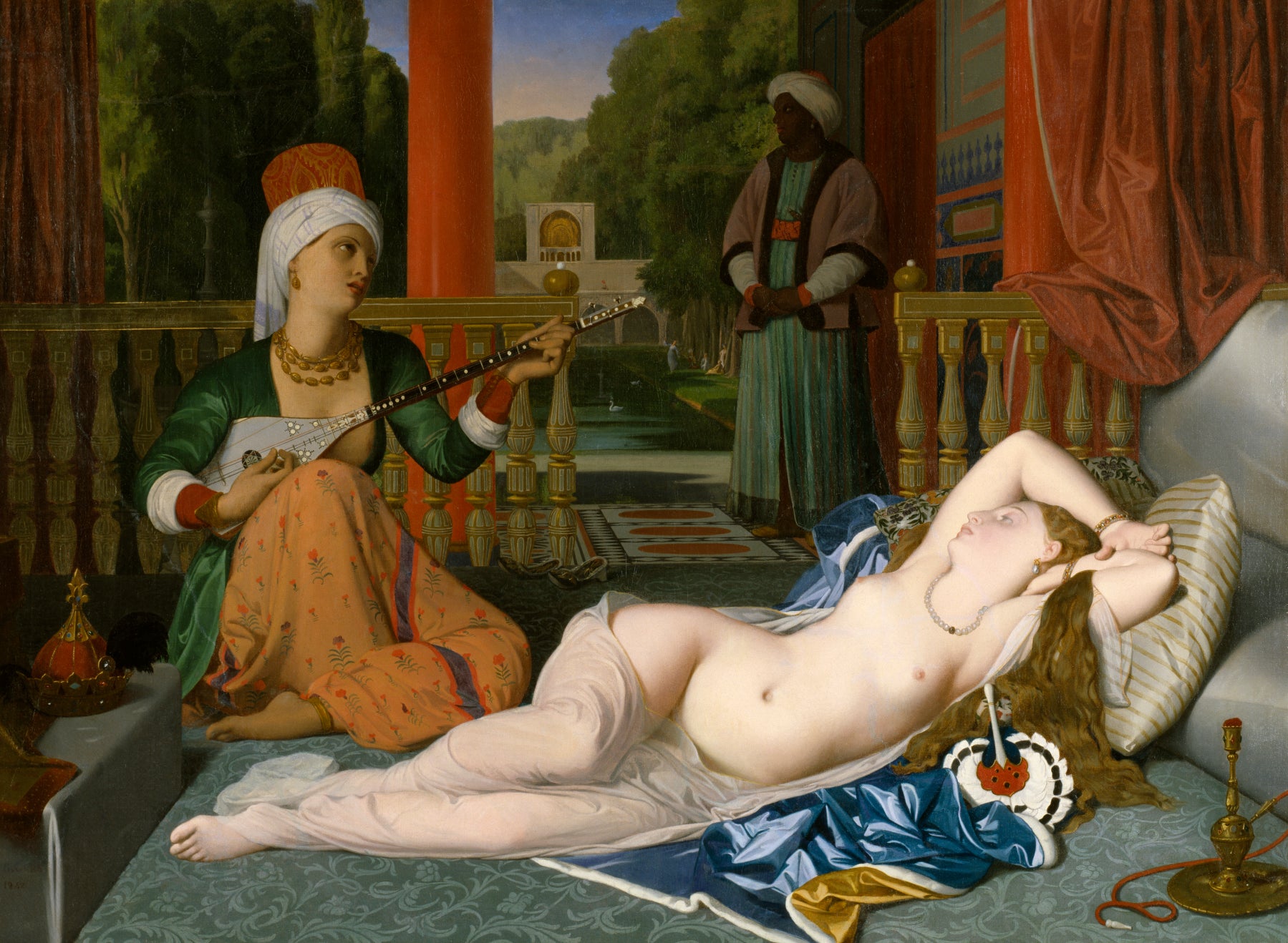Odaliska se sluhou - Jean-Auguste-Dominique Ingres