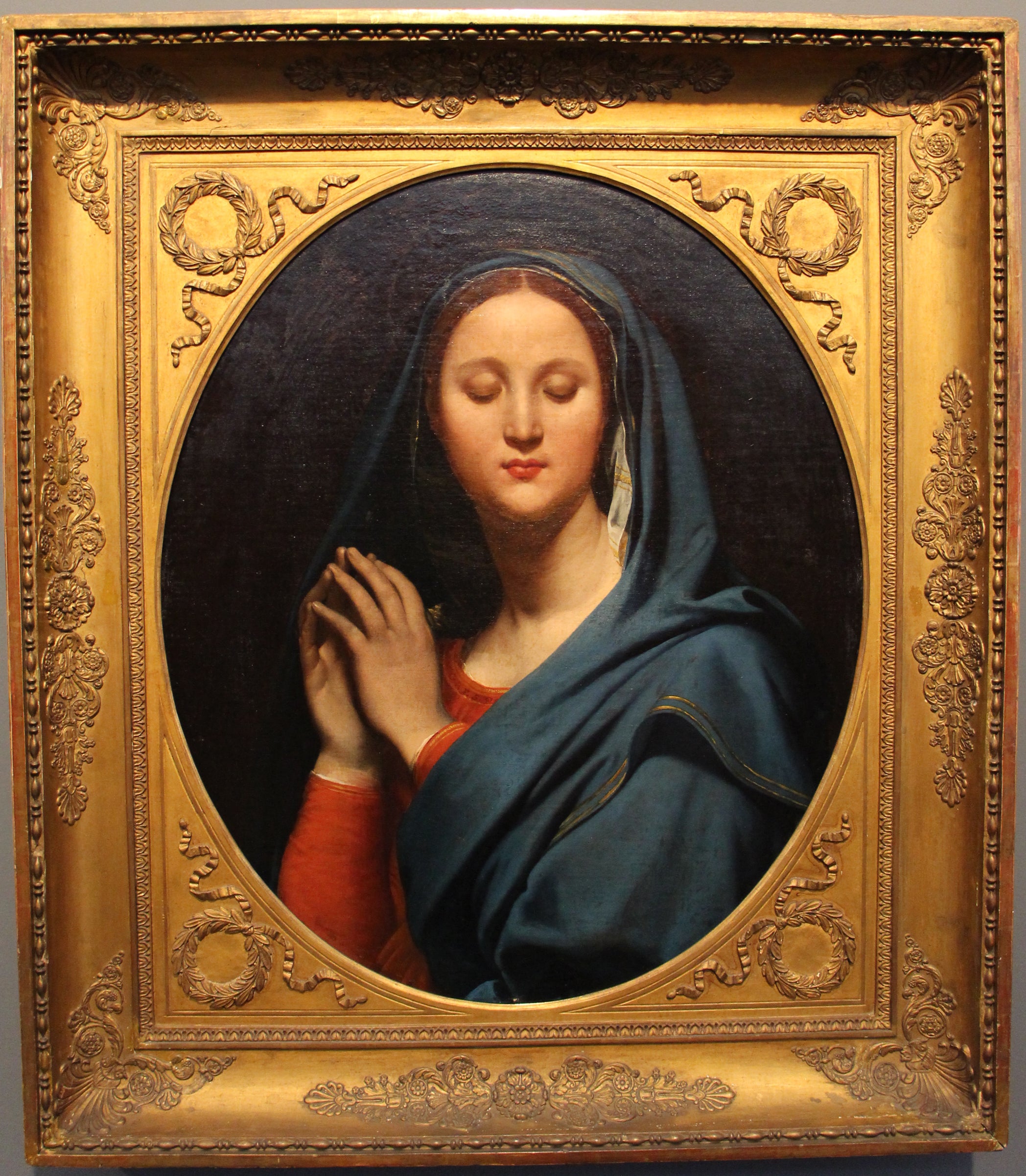 Panna Marie s modrou šálou - Jean-Auguste-Dominique Ingres