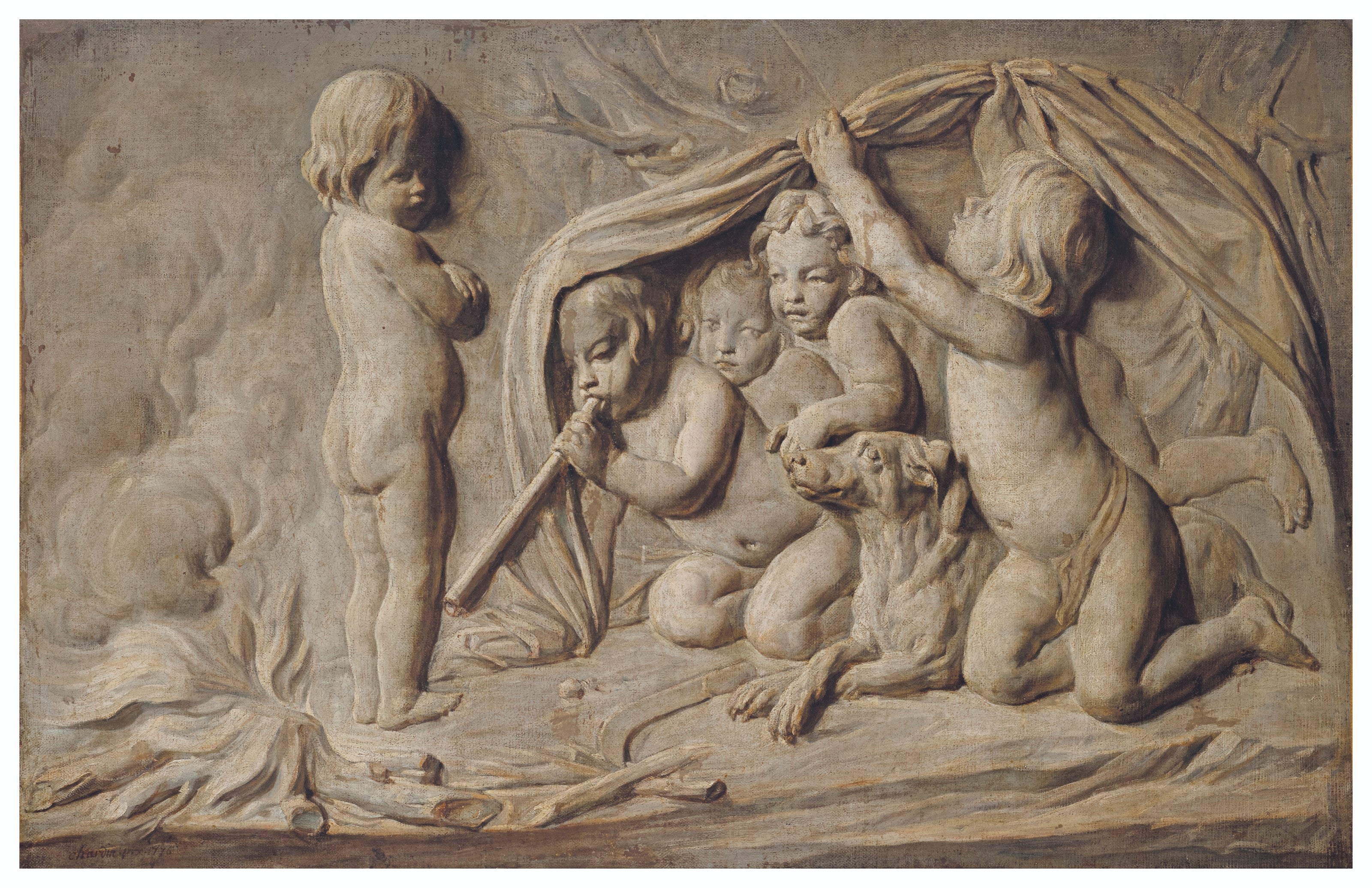 L'hiver, à l'imitation de bas-relief d'après Edmé Bouchardon - Jean Siméon Chardin