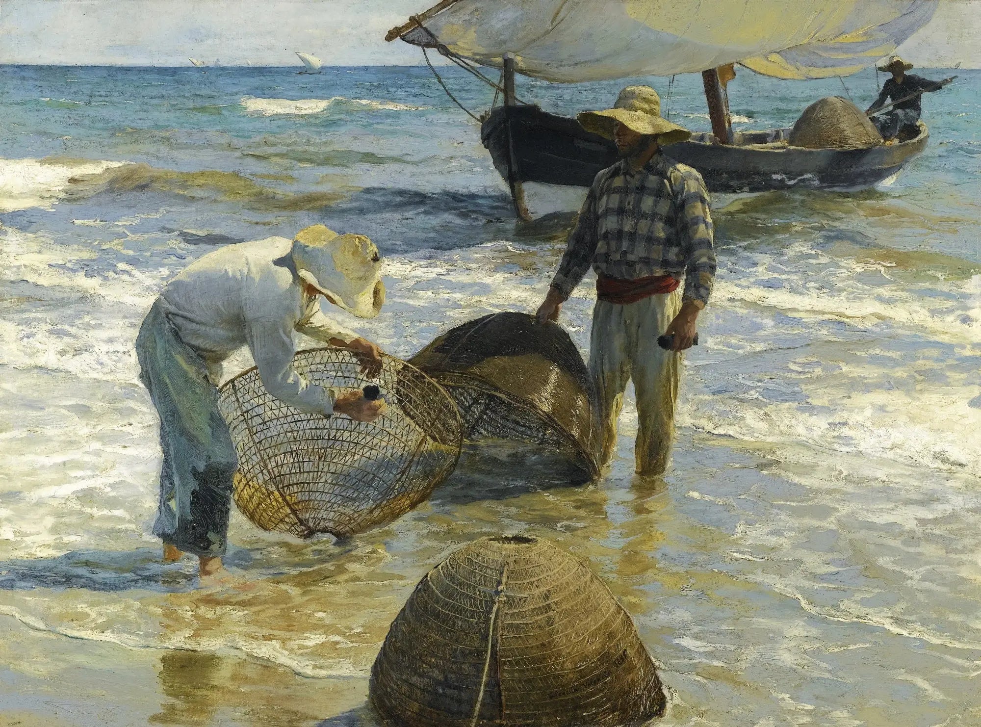 Reproduction du tableau « Pêcheurs valenciens - Joaquín Sorolla » par Alpha Reproduction en peinture à l’huile