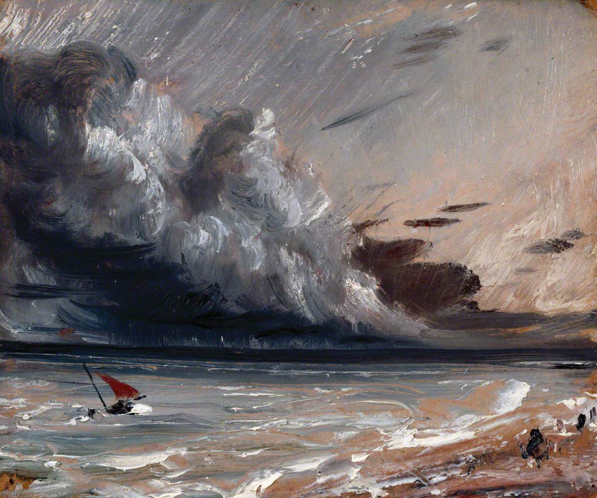 Étude de paysage marin : bateau et ciel orageux - John Constable