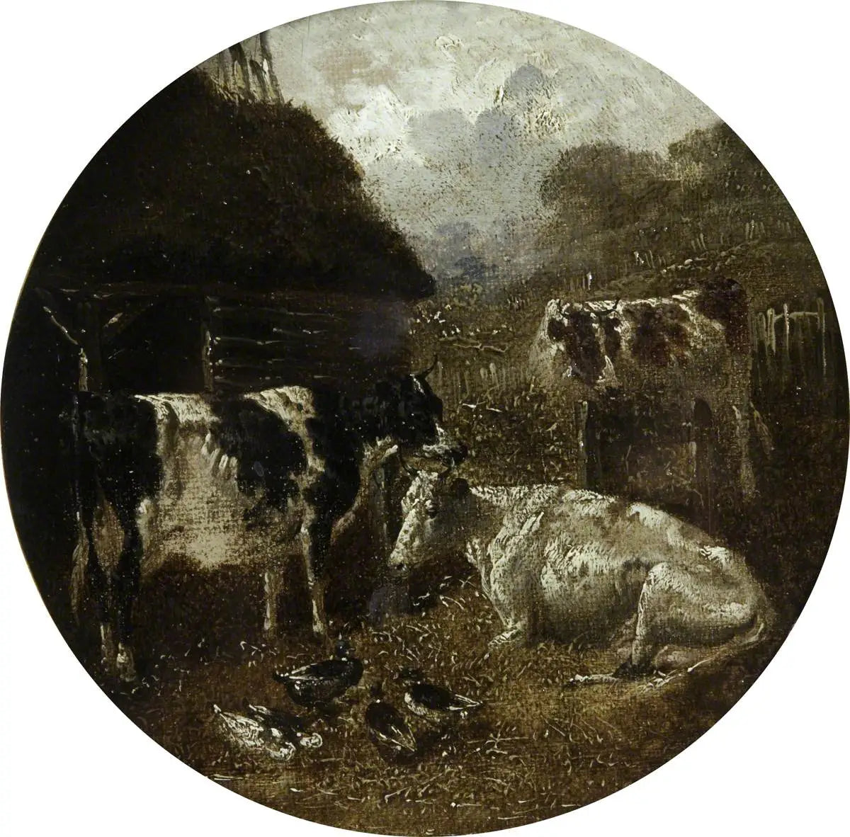 Huit scènes de ferme circulaires : vaches - John Frederick Herring Sr. - Alpha Reproduction