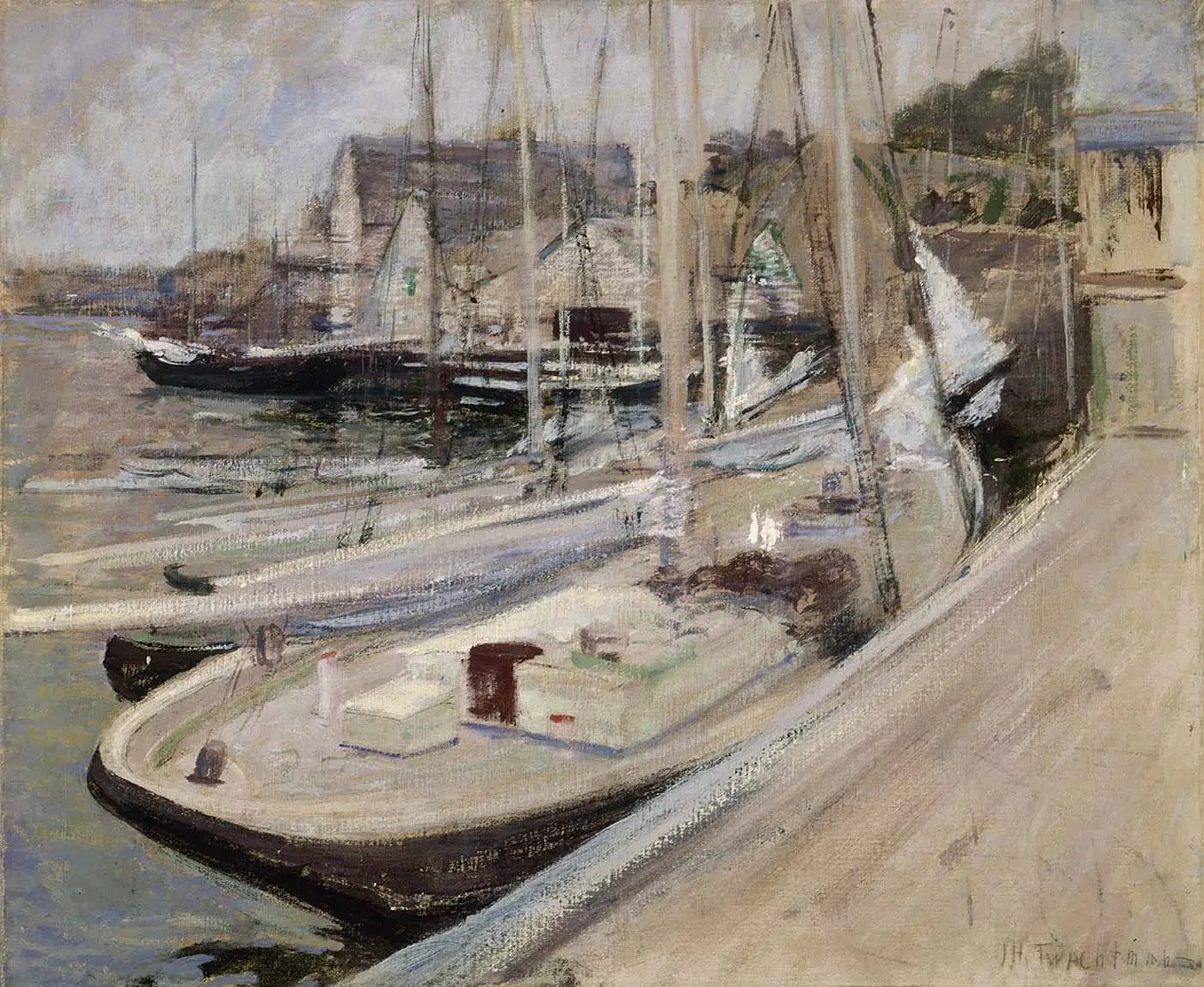 Bateaux de pêche à Gloucester - John Henry Twachtman - Alpha Reproduction