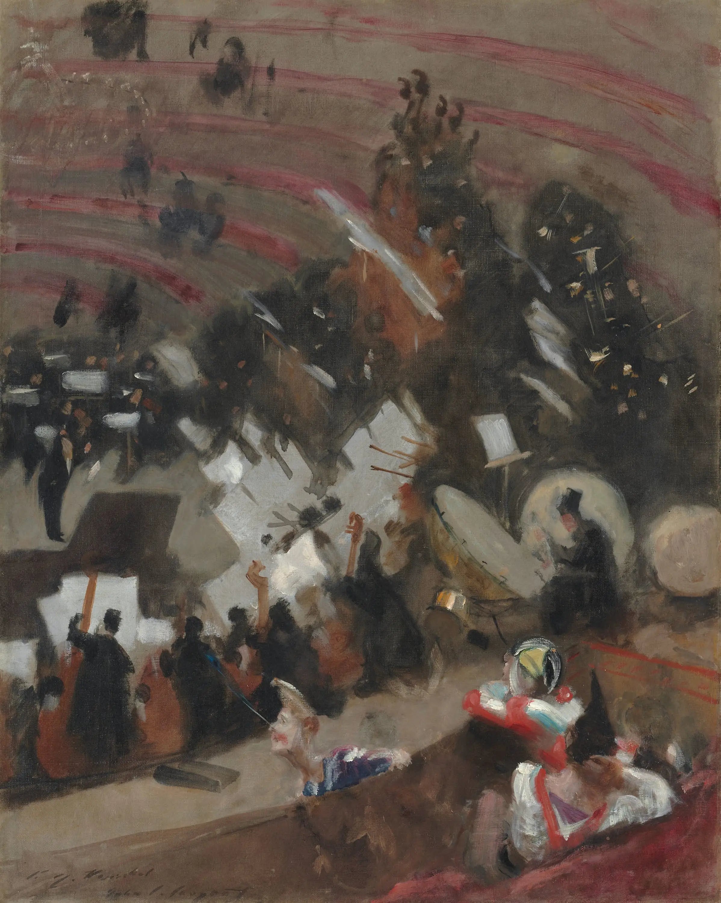 Reproduction du tableau « Répétition de l'Orchestre Pasdeloup au Cirque d'Hiver - John Singer Sargent » par Alpha Reproduction en peinture à l’huile