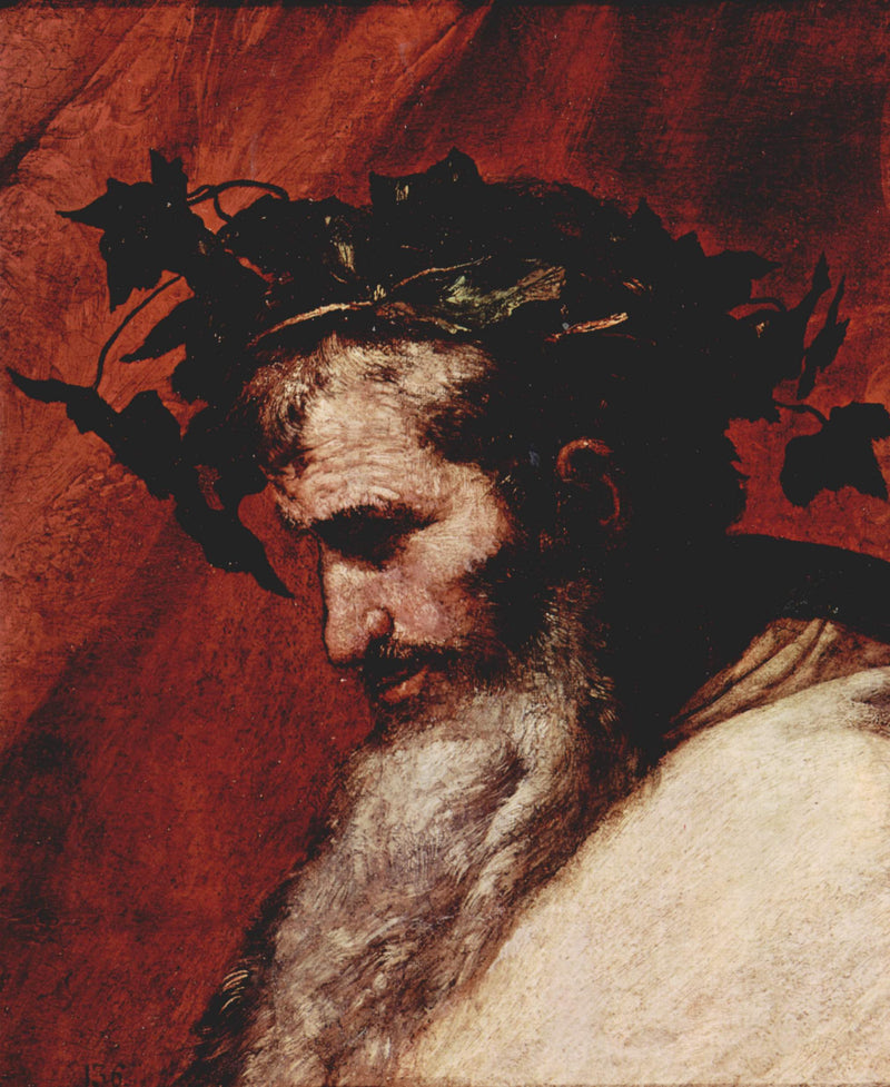 Detail hlavy Bakcha - Jusepe de Ribera