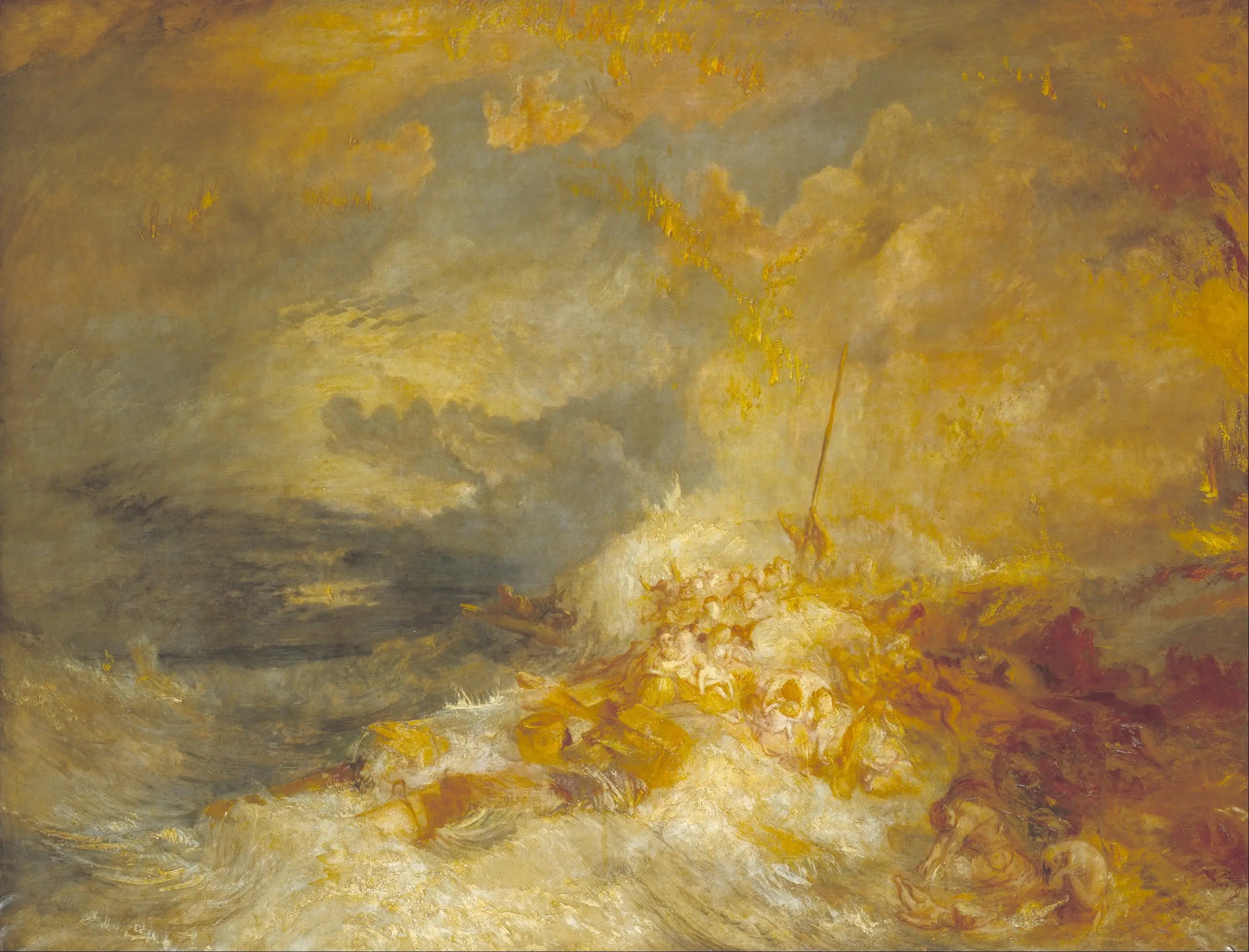 Reproduction du tableau « Désastre en mer - J. M. W. Turner » par Alpha Reproduction en peinture à l’huile