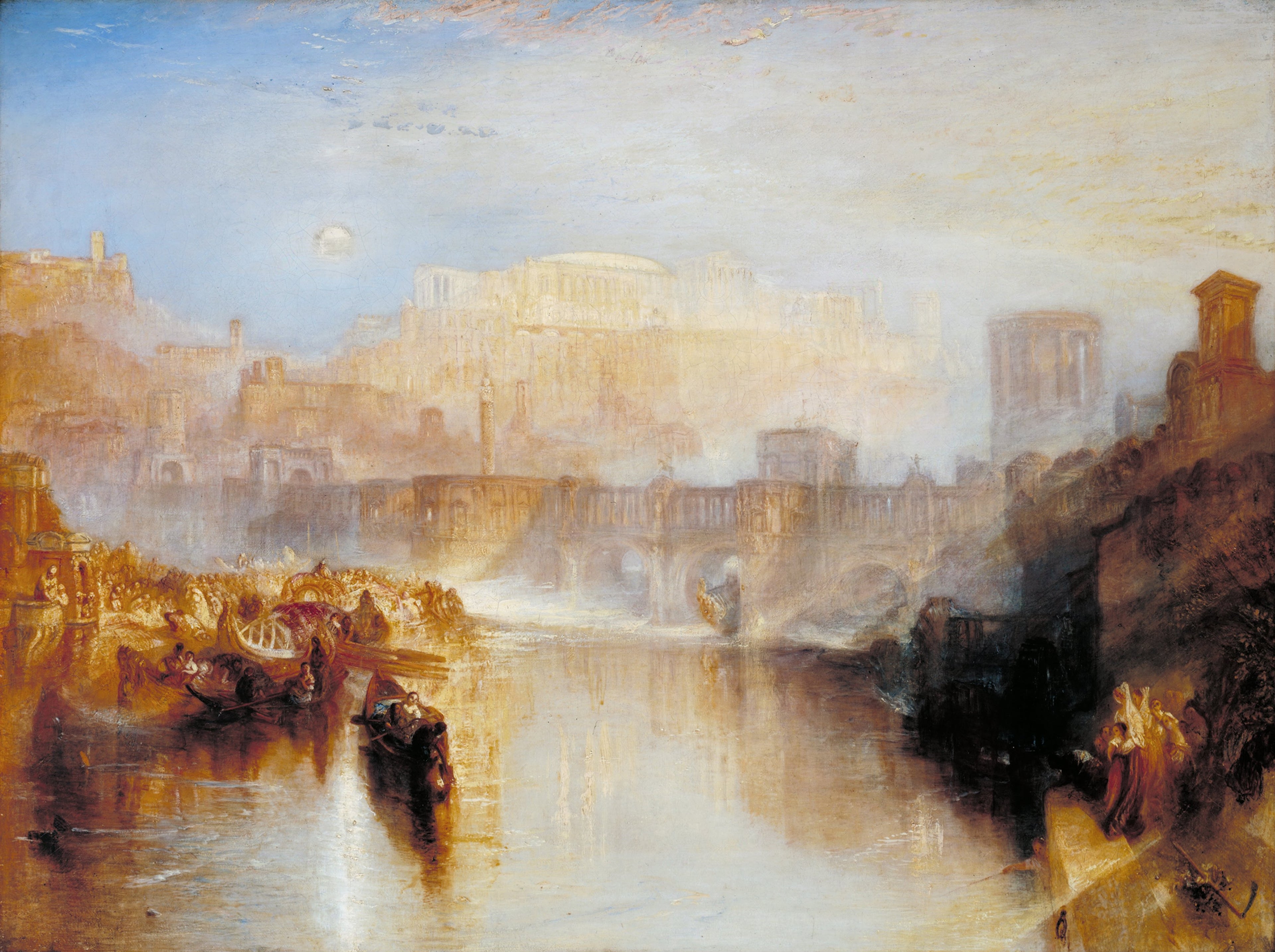 Reproduction du tableau « Ancient Rome; Agrippina Landing with the Ashes of Germanicus - J. M. W. Turner » par Alpha Reproduction en peinture à l’huile