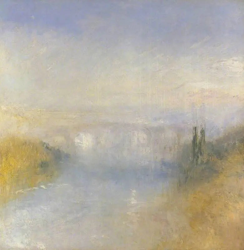Reproduction du tableau « A River Seen from a Hill - J. M. W. Turner » par Alpha Reproduction en peinture à l’huile