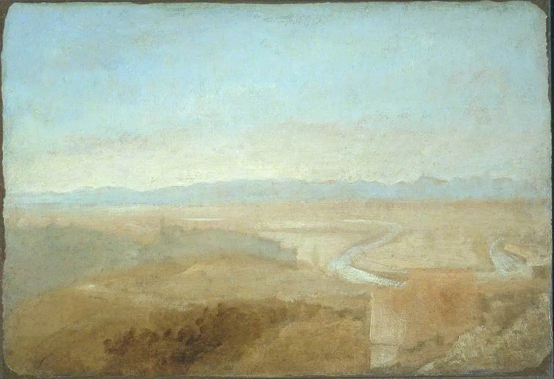 Reproduction du tableau « Hill Town on the Edge of the Campagna - J. M. W. Turner » par Alpha Reproduction en peinture à l’huile