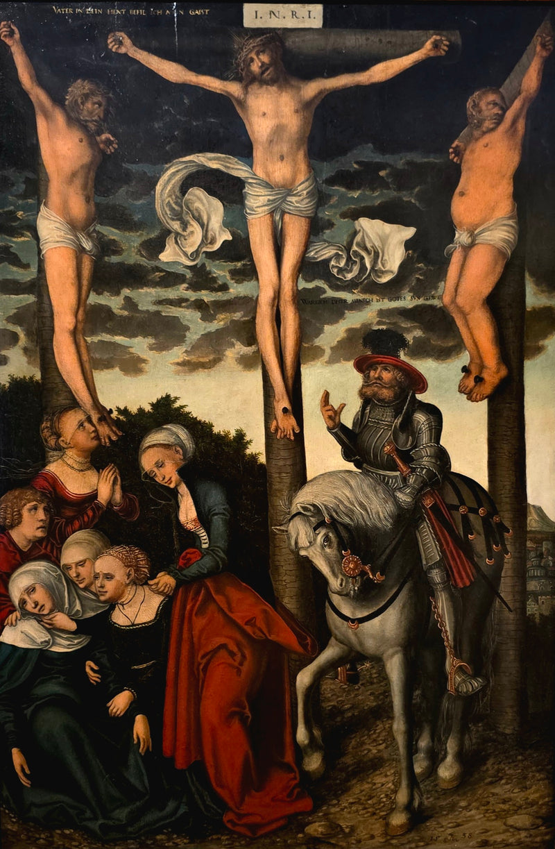 Ukřižování s konvertovaným kapitánem - Lucas Cranach starší