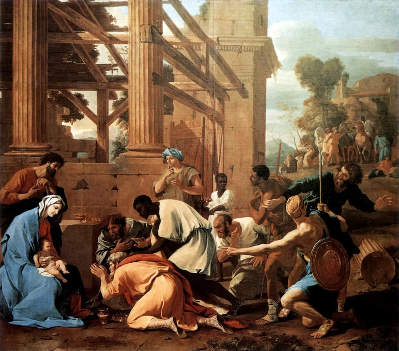 Uctívání tří králů - Nicolas Poussin