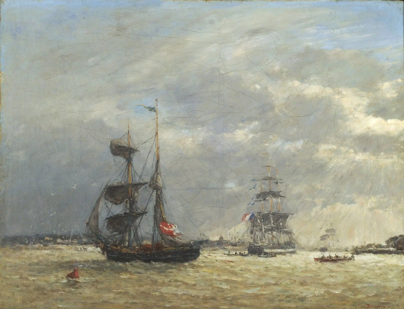 Skaldy v bouřlivém počasí - Eugène Boudin