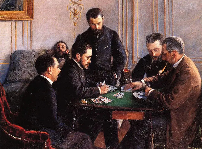 Hra v bésigue - Gustave Caillebotte