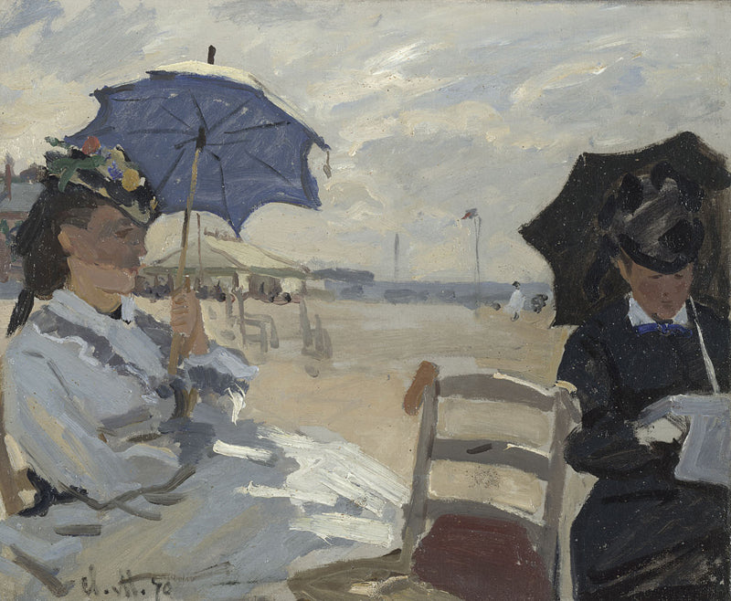 🌤️ Pláž v Trouville – Claude Monet (1870)