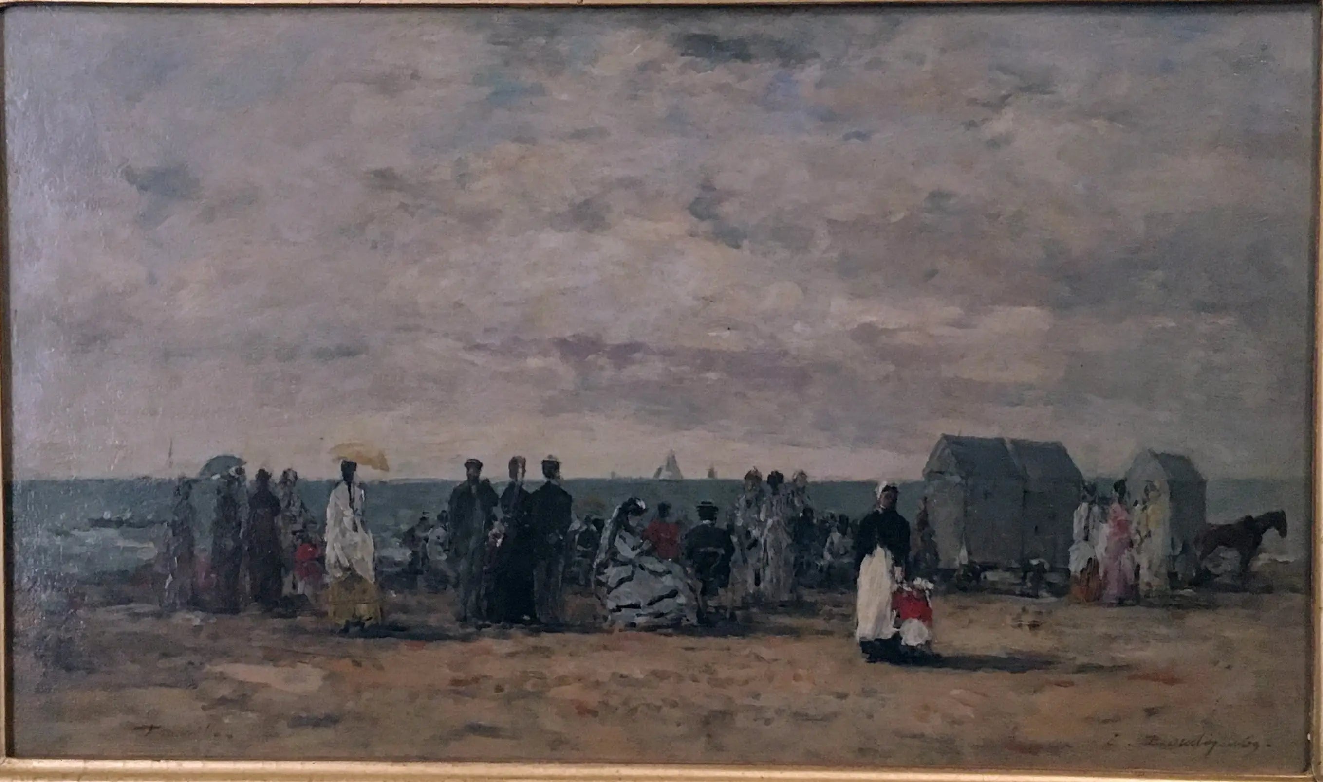 Reproduction du tableau « La Plage de Trouville - Eugène Boudin » par Alpha Reproduction en peinture à l’huile