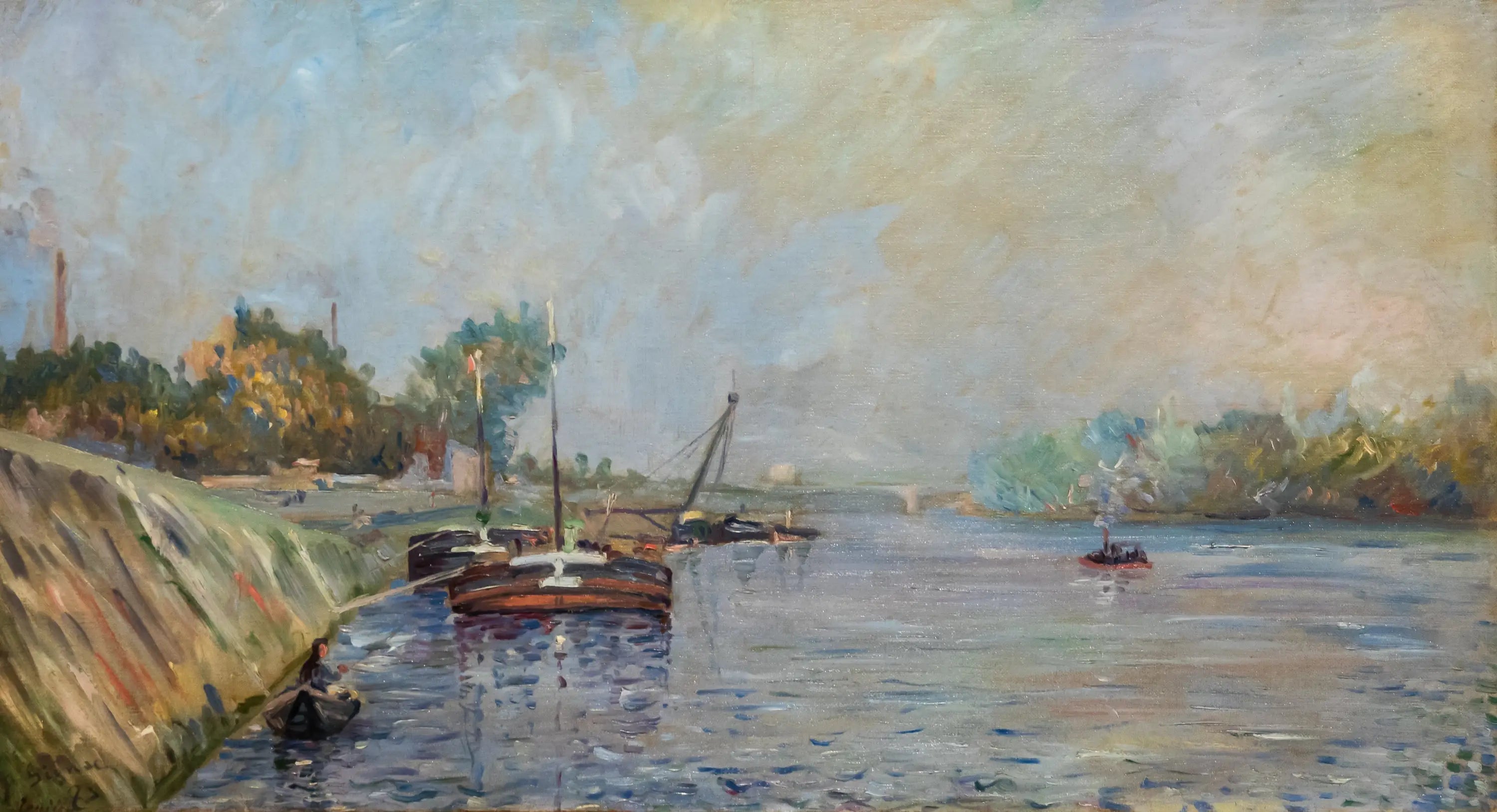 Reproduction du tableau « La Seine à Courbevoie - Paul Signac » par Alpha Reproduction en peinture à l’huile