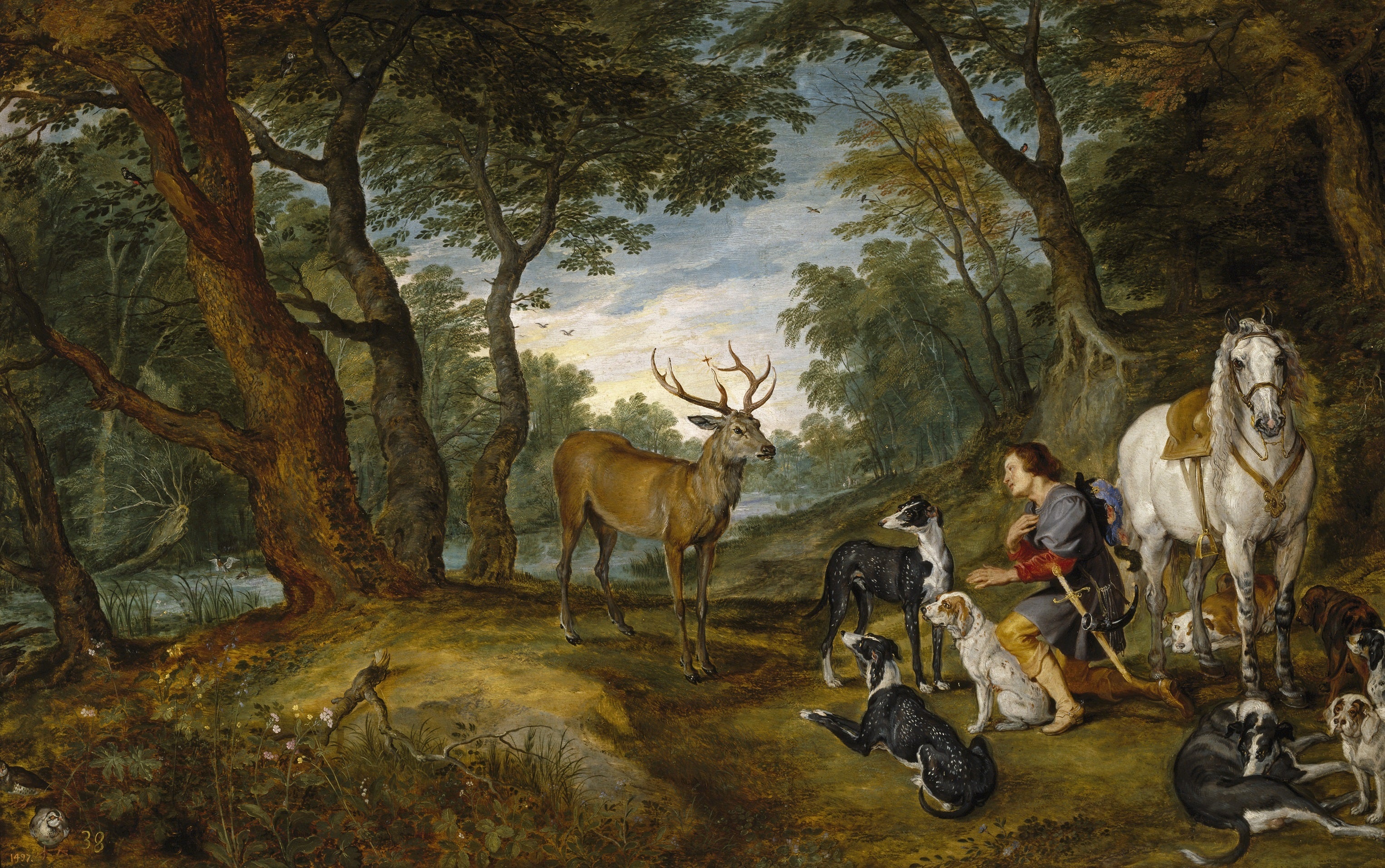 La Vision de saint Hubert - Jan Brueghel l'Ancien