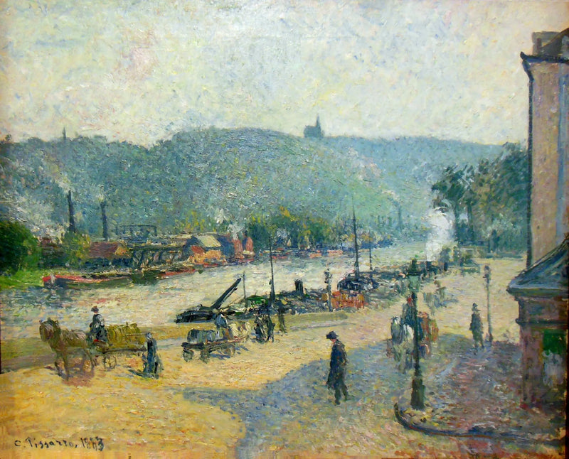 Nábřeží v Rouenu - Camille Pissarro