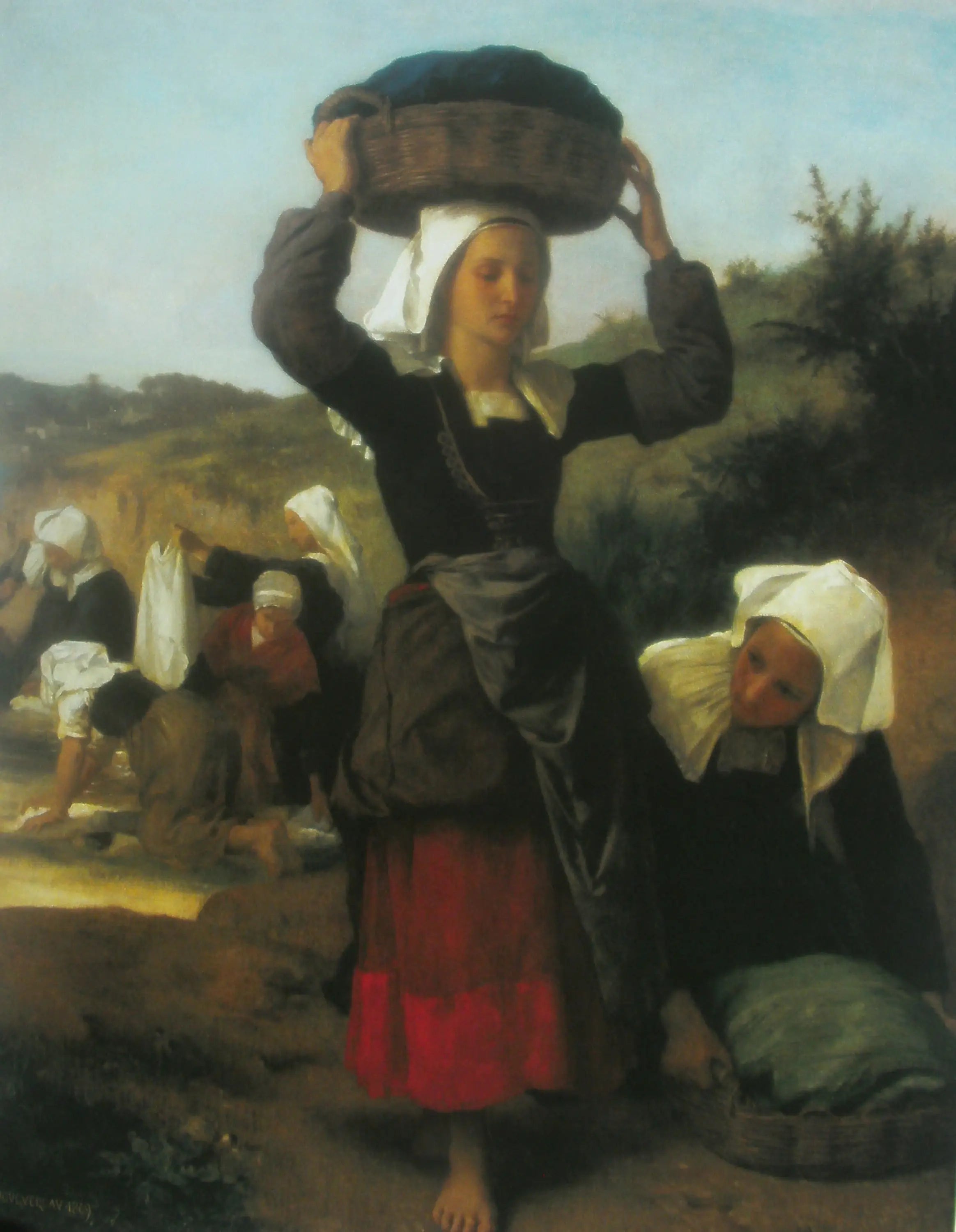 Reproduction du tableau « Lavandières de Fouesnant - Bouguereau » par Alpha Reproduction en peinture à l’huile