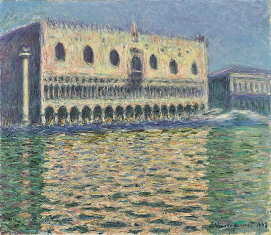 🌅 Dvorský palác Claude Monet (1908) – Světlá verze se zlatavými odlesky