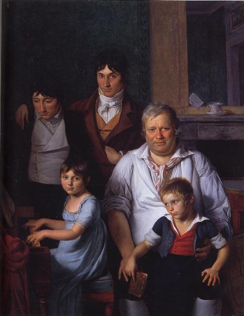 Reproduction du tableau « Portrait d'un homme et de ses enfants - Jacques-Louis David » par Alpha Reproduction en peinture à l’huile