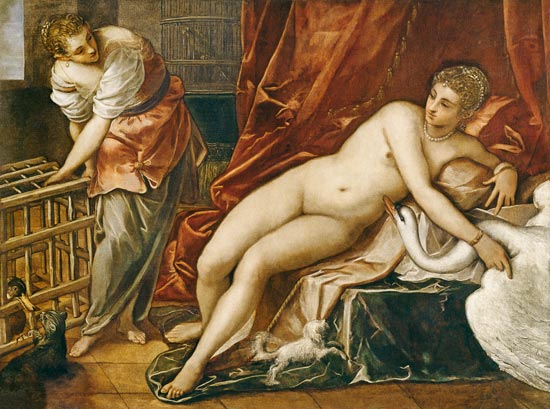 Léda a Labuť - Jacopo Tintoretto