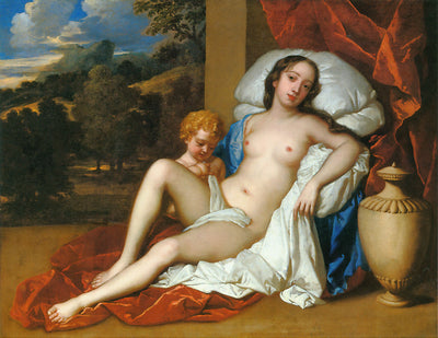 Portrait d'une jeune femme (Barbara Villiers ou Nell Gwyn) et d'un enfant, en Vénus et Cupidon - Peter Lely