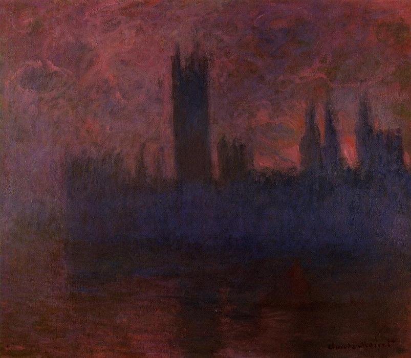 Komory parlamentu, Symfonie v růžové - Claude Monet