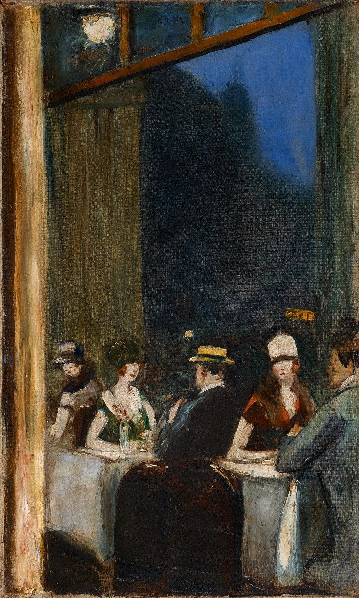 Scène de café à Paris - Lesser Ury
