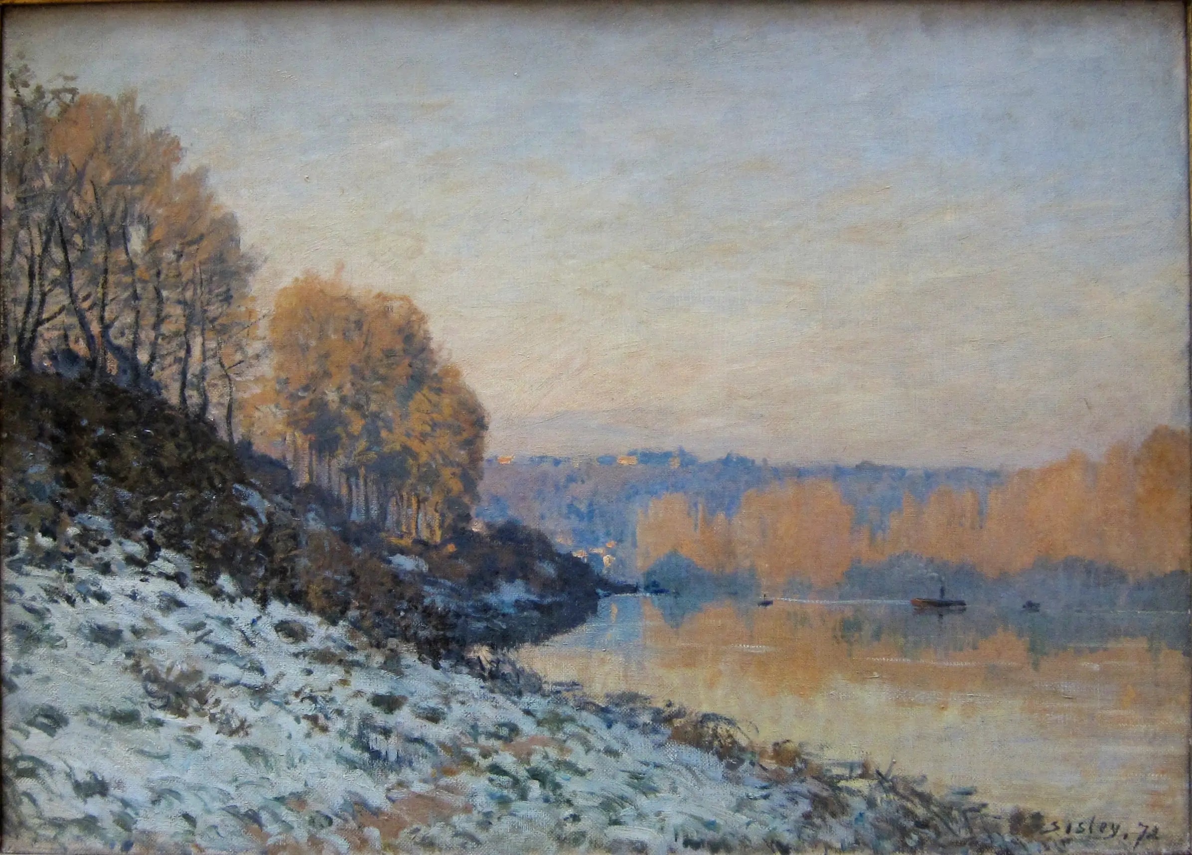 Reproduction du tableau « Port-Marly, gelée blanche - Alfred Sisley » par Alpha Reproduction en peinture à l’huile