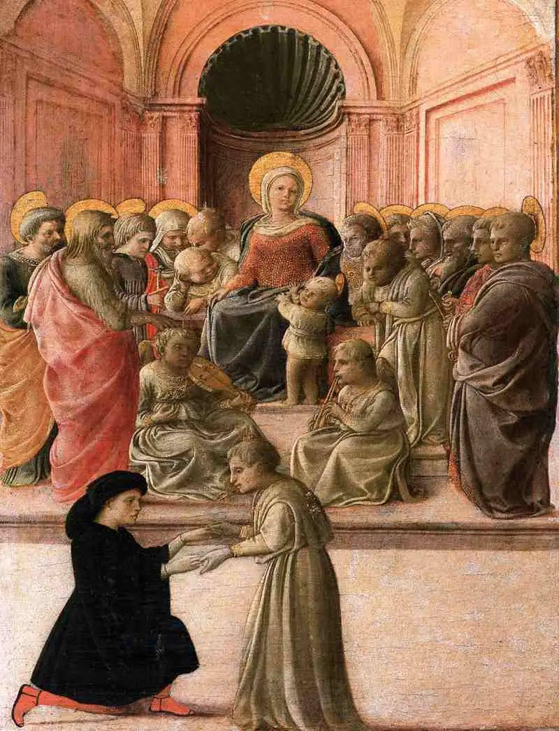 Vierge à l’Enfant avec des saints des anges et un donateur - Fra Filippo Lippi - Alpha Reproduction