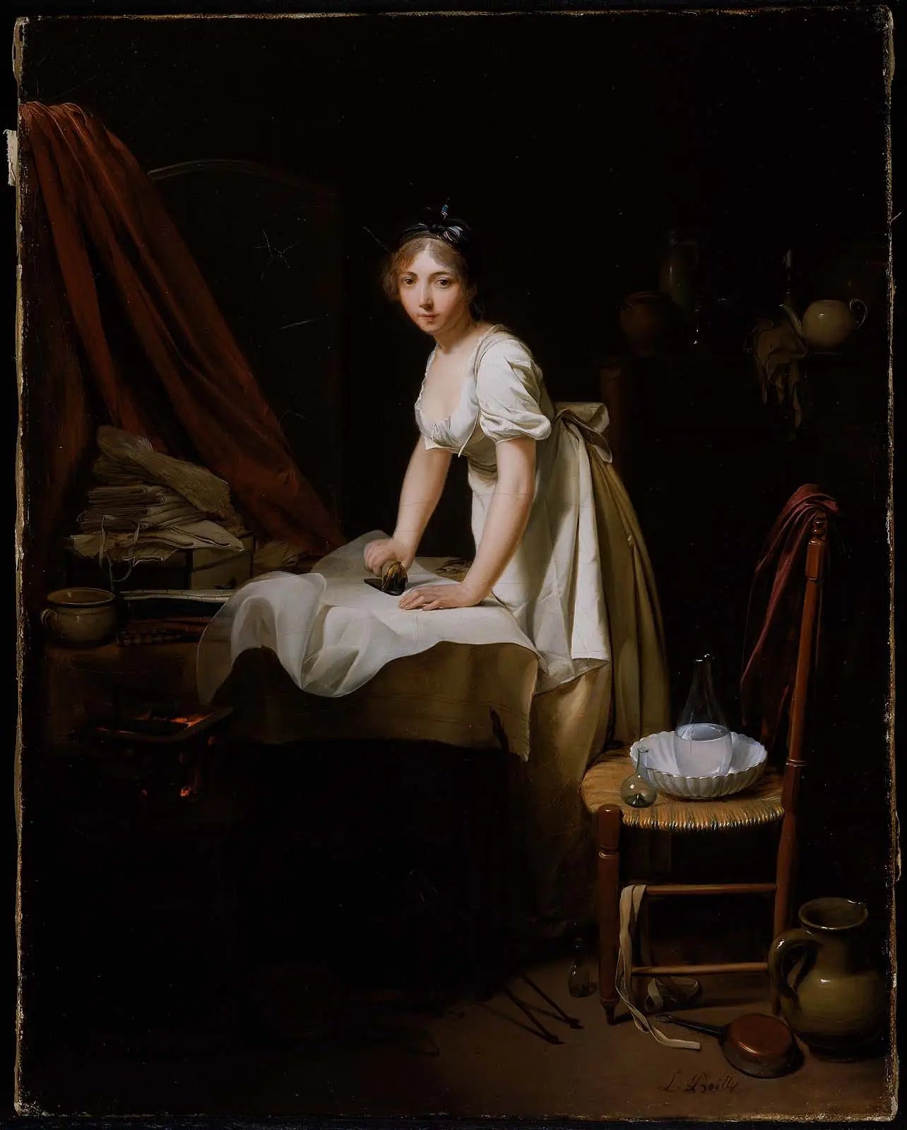Jeune femme repassant - Louis-Léopold Boilly - Alpha Reproduction