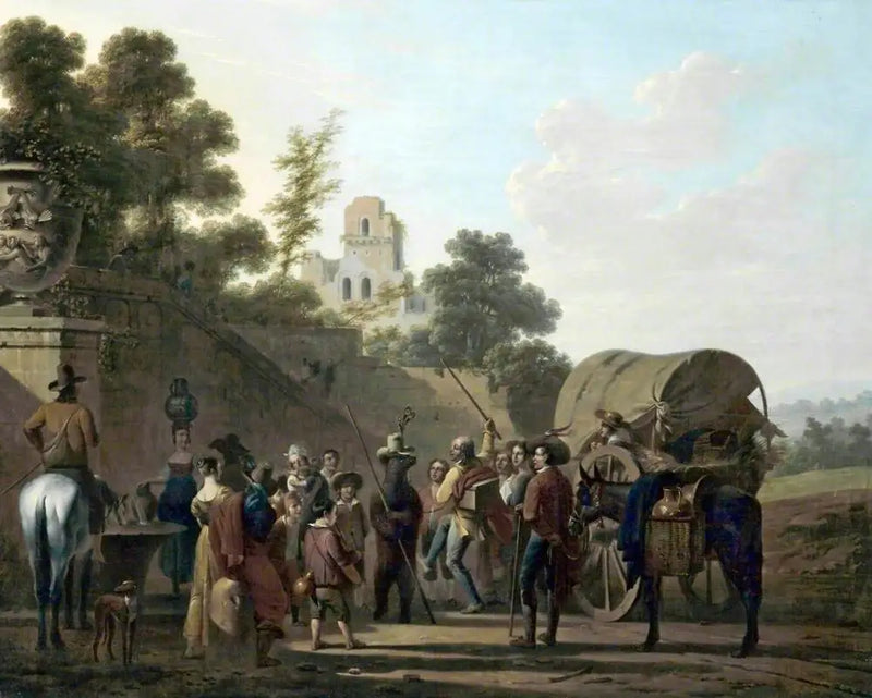Tance v sále s diváky v ruinách hradu - Louis-Léopold Boilly