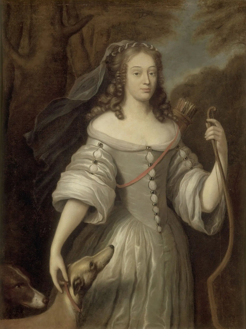 Louise-Françoise de la Baume-Le-Blanc (1644-1710), zobrazená v doprovodu Diane - Claude Lefèbvre