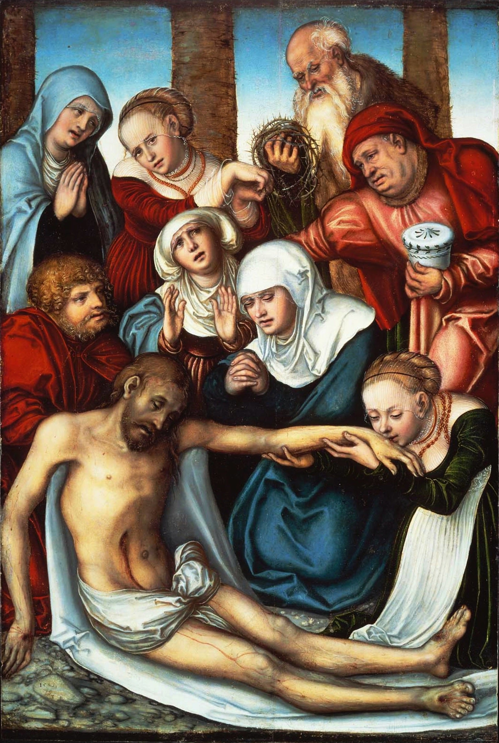 La lamentation sur le corps du Christ mort. - Lucas Cranach the Elder - Alpha Reproduction