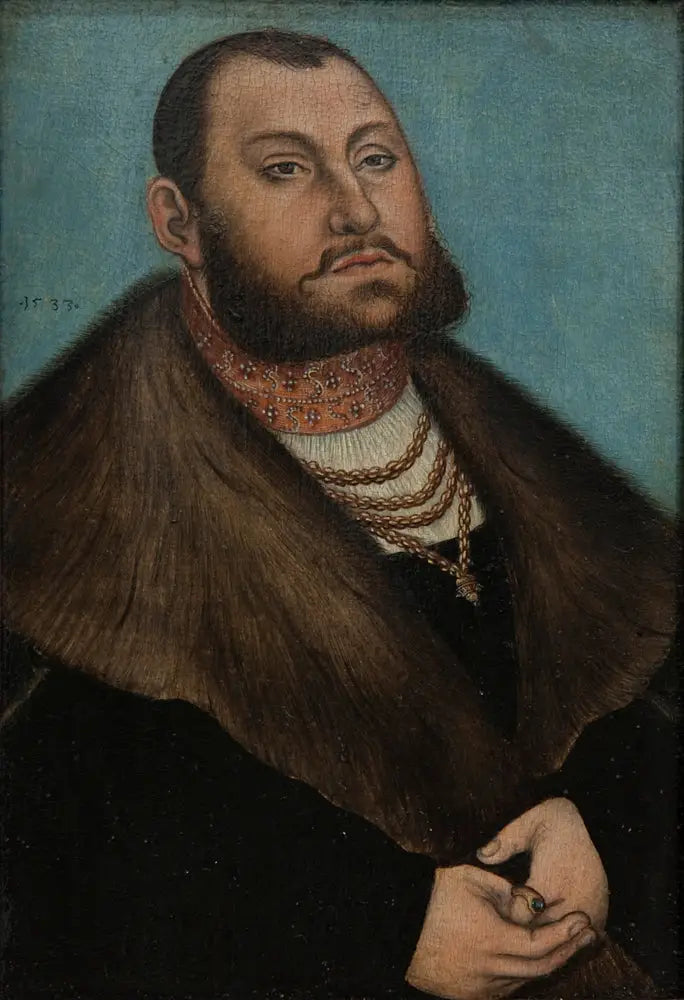 Portrét voliče Jana Fridricha Velkorysého ze Saska (1503-1554) - Lucas Cranach starší