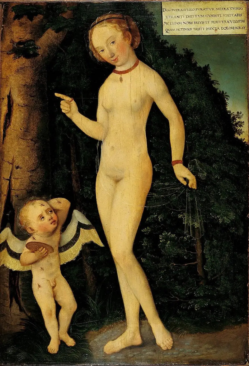 Venuše a Mladík s medovým zlodějem - Lucas Cranach starší