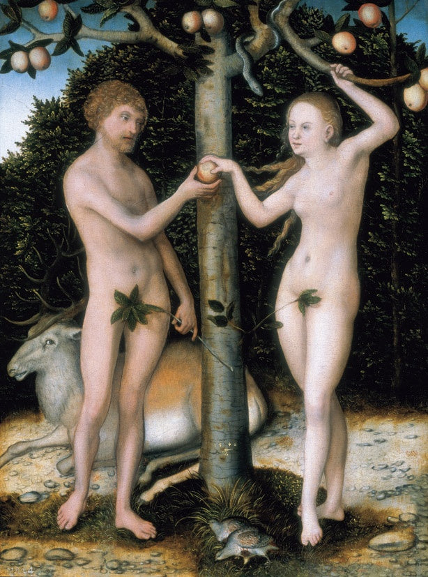 Adam a Eva - Pád člověka - Lucas Cranach starší