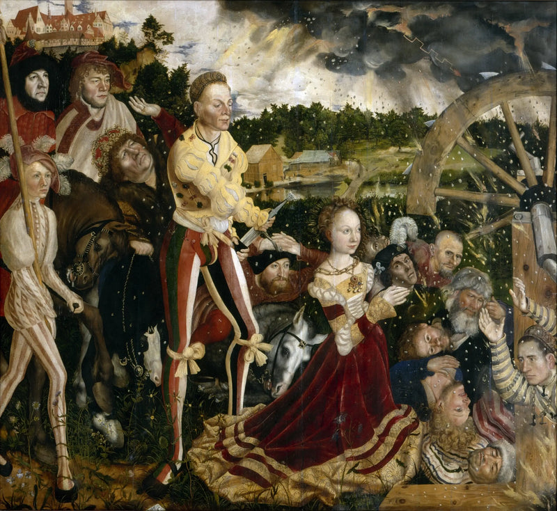 Mučení svaté Kateřiny (střední panel) - Lucas Cranach starší