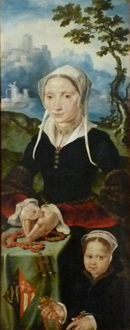 Portrait d'une donatrice et de sa fille - Maarten van Heemskerck