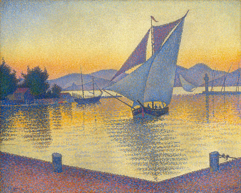 Saint-Tropez, přístav při západu slunce, Opus 236 - Paul Signac