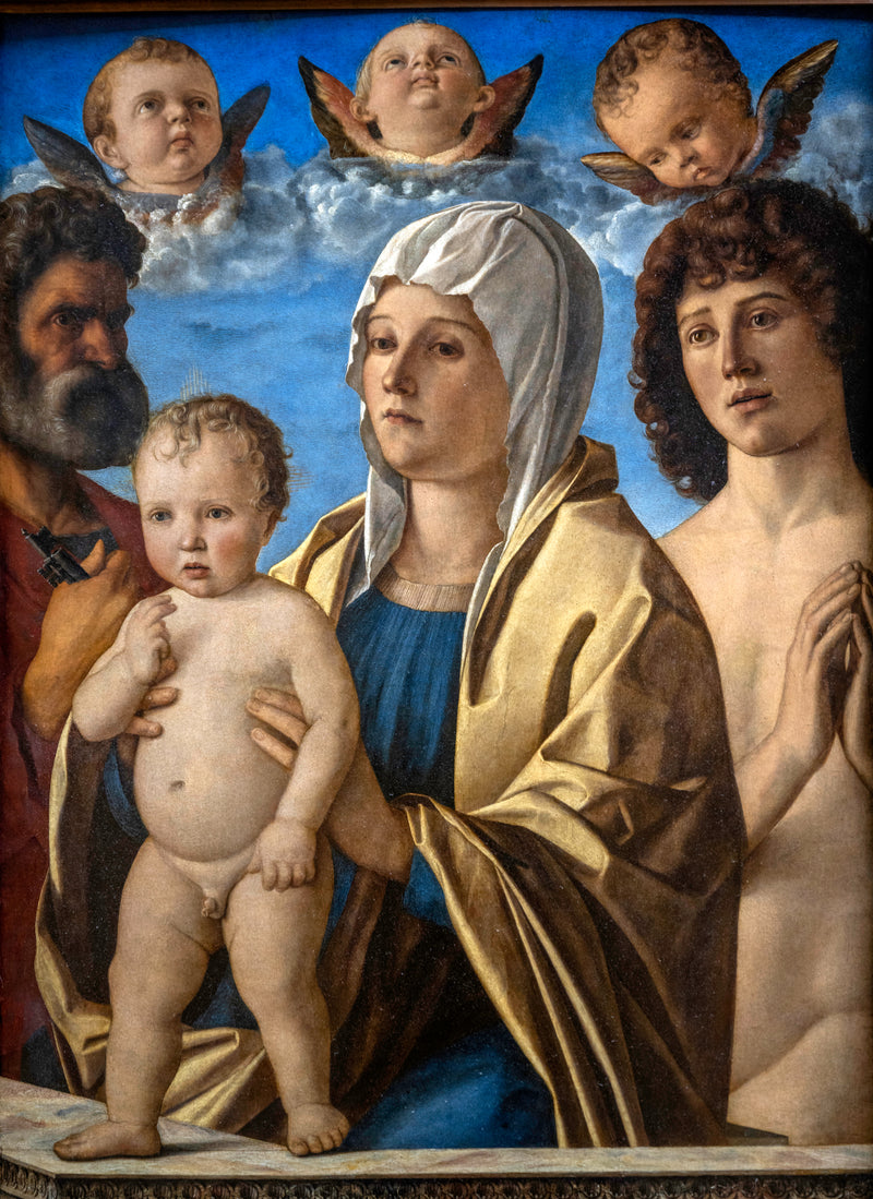 Panna Maria s dítětem mezi svatým Petrem a svatým Sebastianem - Giovanni Bellini