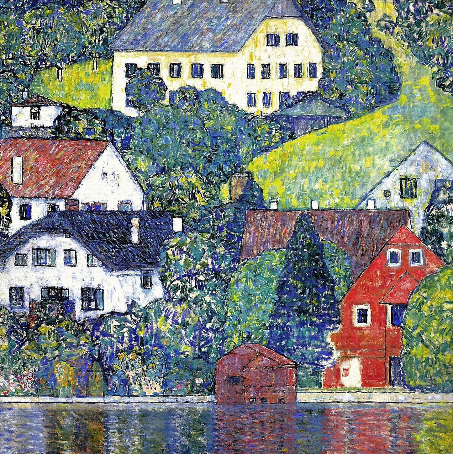 🏘️🌿 Domy v Unterachu na Attersee – Gustav Klimt (kolem roku 1916)