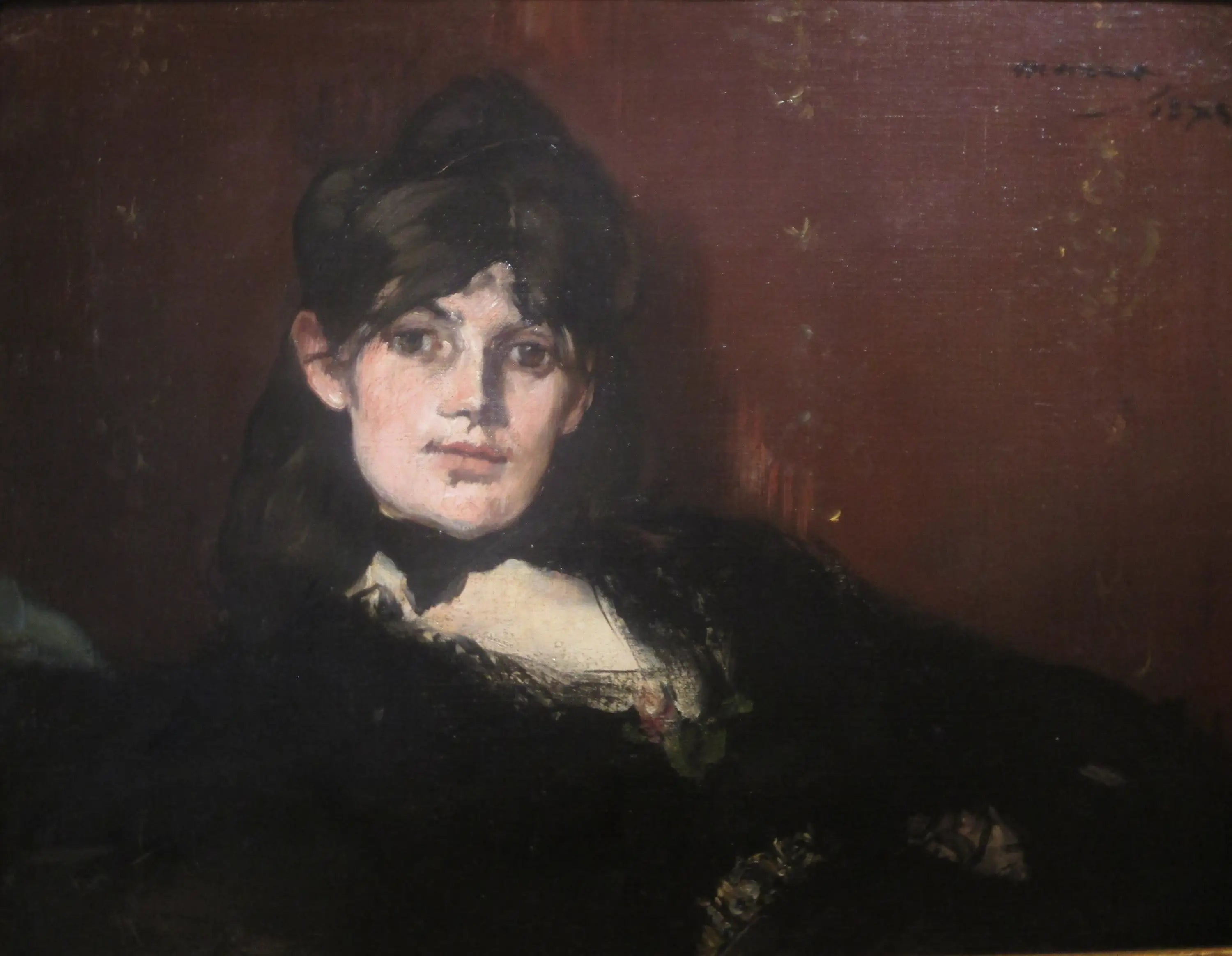 Reproduction du tableau « Portrait de Berthe Morisot étendue - Édouard Manet » par Alpha Reproduction en peinture à l’huile