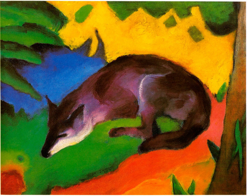Modrý-černý lišák - Franz Marc
